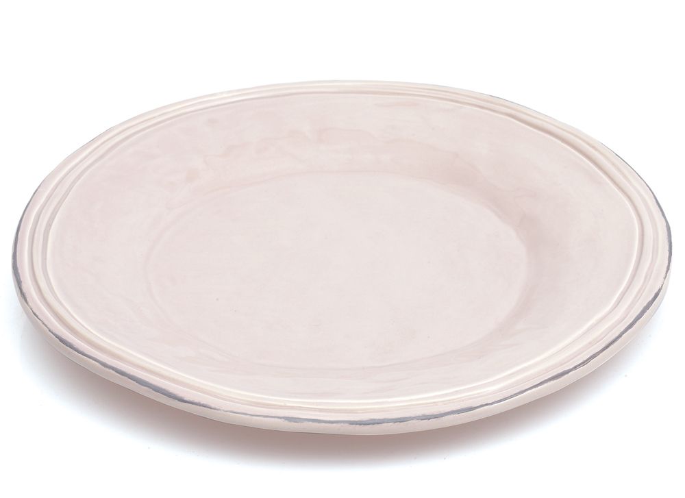 Avignon - Assiette plate rose poudré en faïence 26cm( par 4) pour 40€