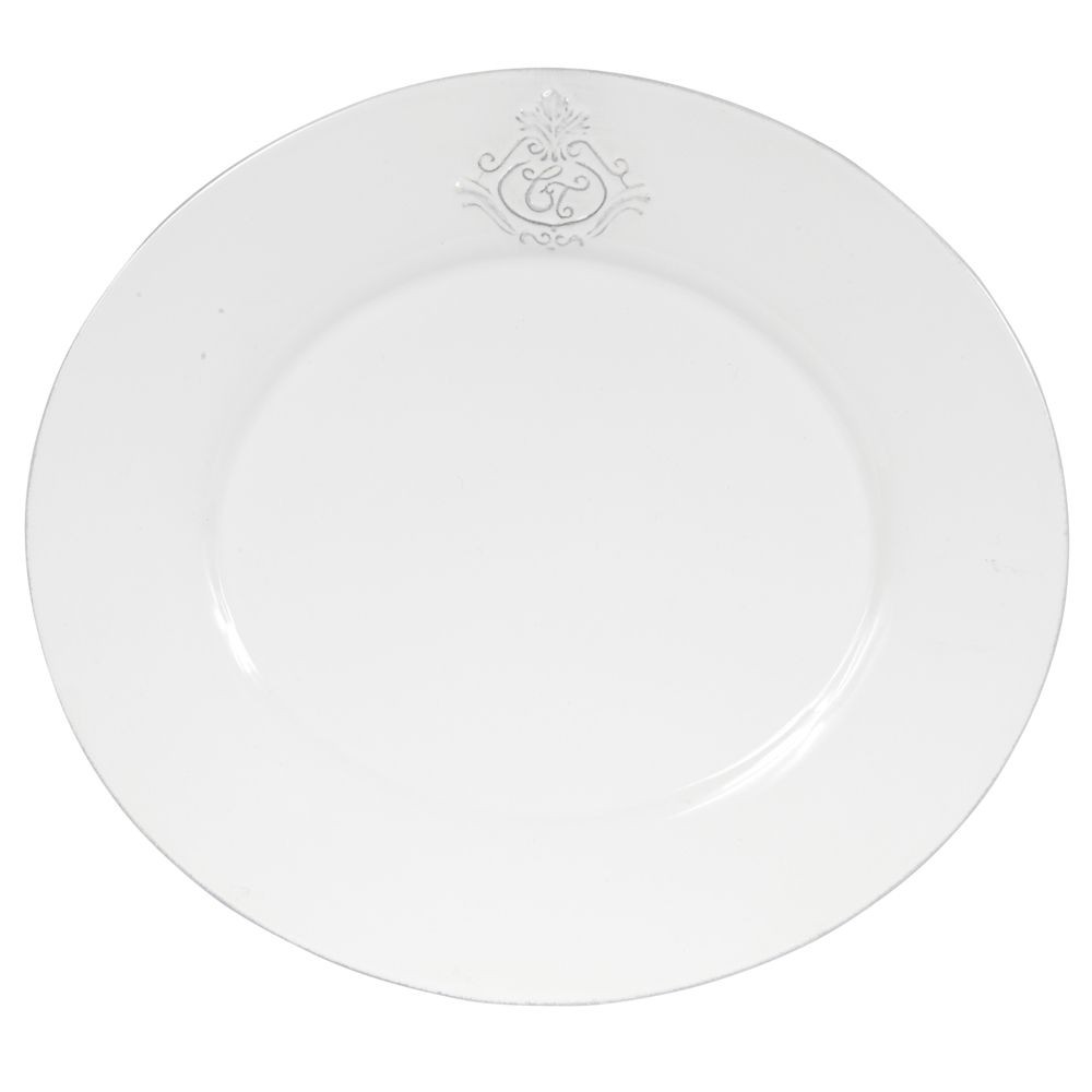 Capucine - Assiette plate ovale en faience blanche ( par 2)