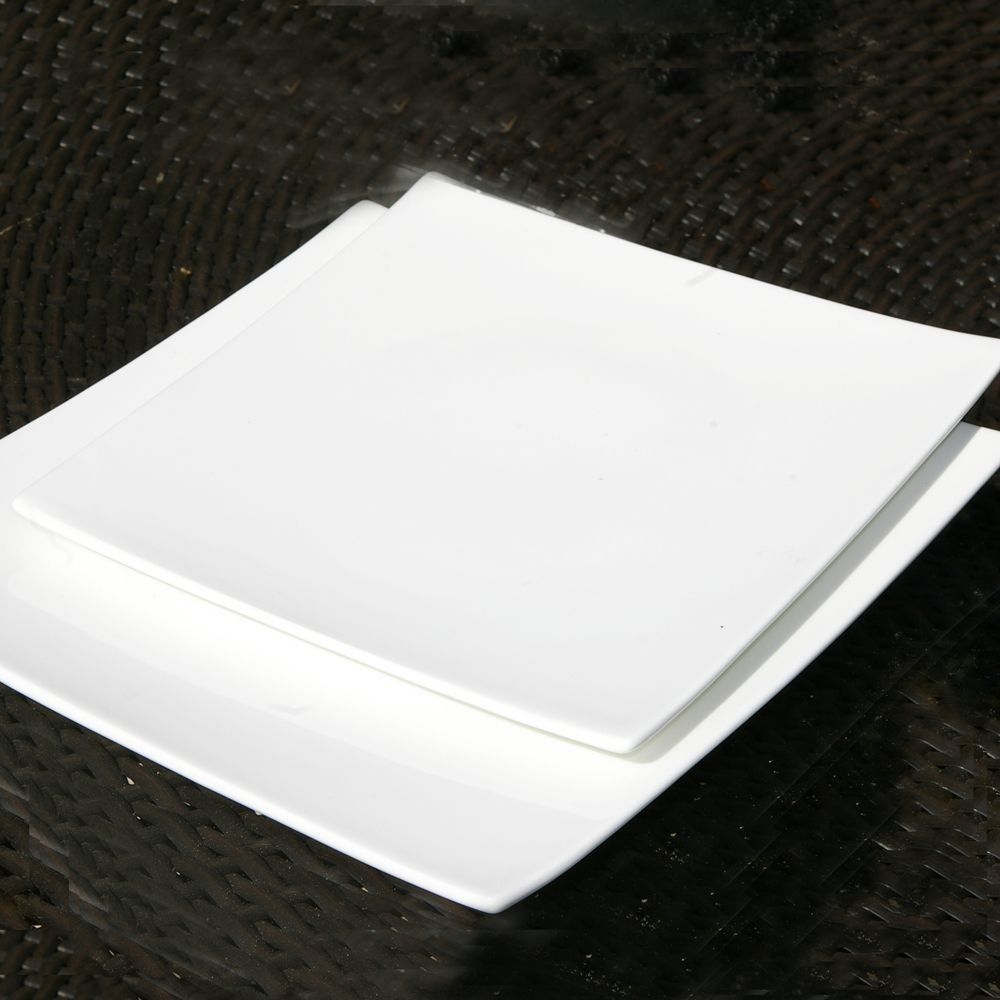 Square - Assiette à dessert carrée blanche (par4) 