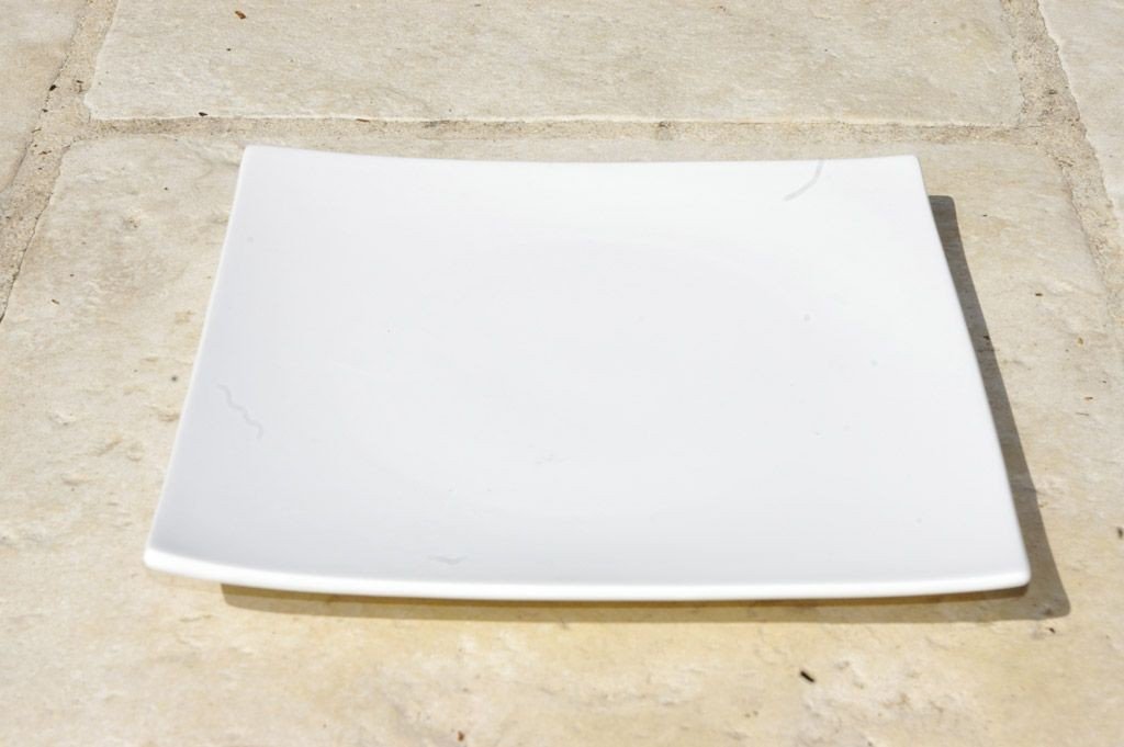 Square - Assiette à dessert carrée blanche (par4) 