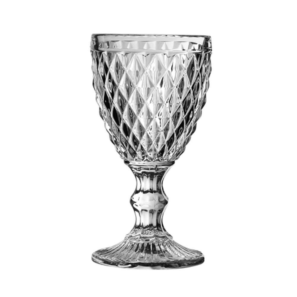 Diamand - Verre à  pied  à  vin transparent   (par4)