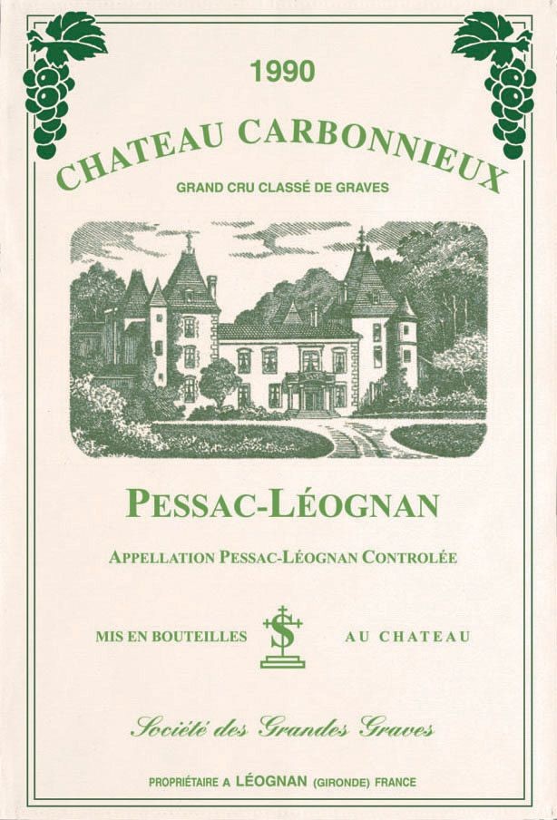 Bordeaux - Torchon château carbonnieux pessac leognan 1990 