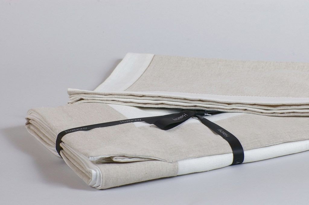 Dobby - Serviette  blanche en lin  (par6)