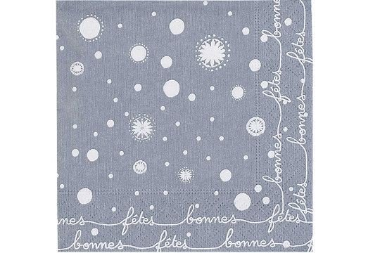 Bonnes fêtes et dentelles- Serviettes papier (Paquet de 20) 16X16cm