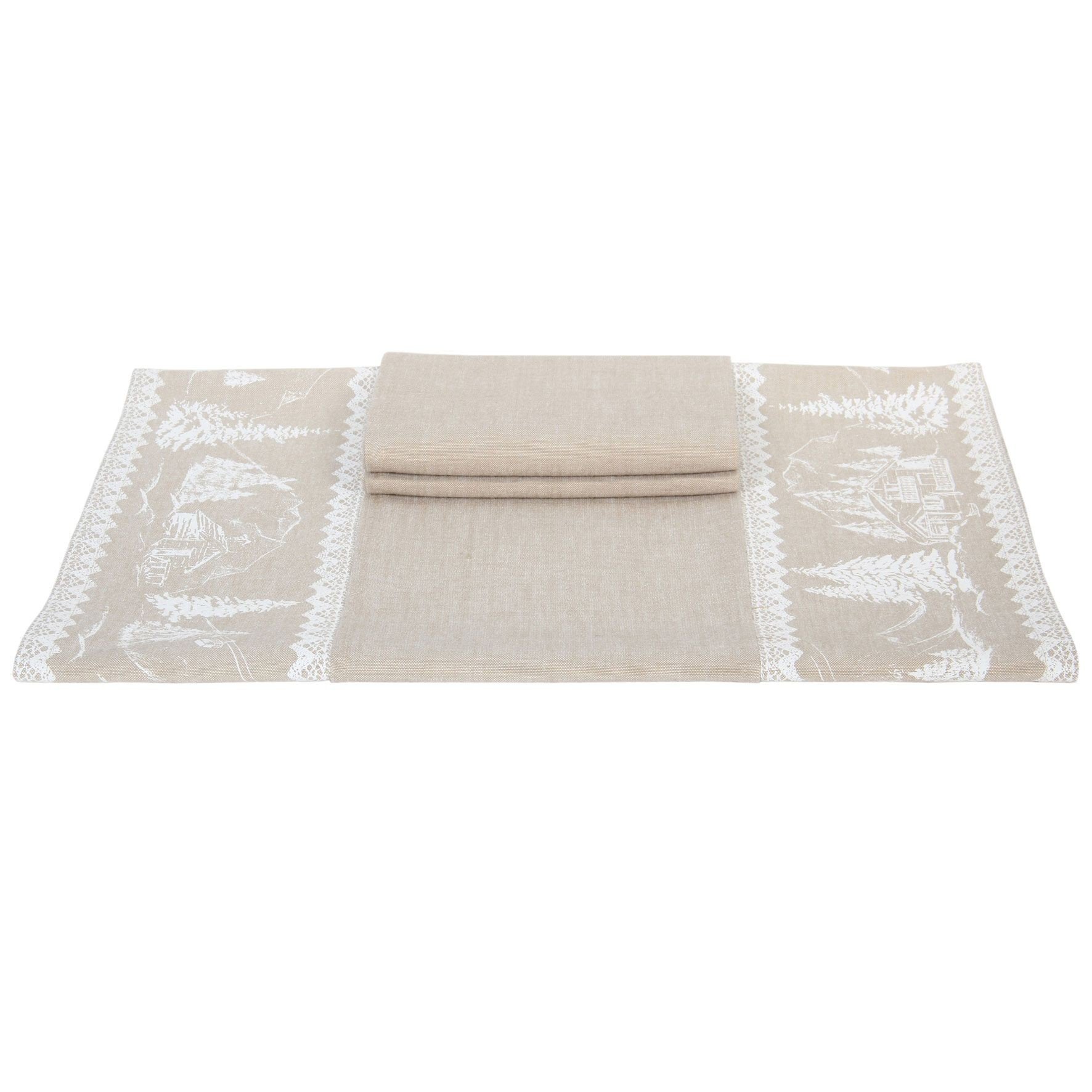 Montagne - double set de table  et 2 serviette assorties