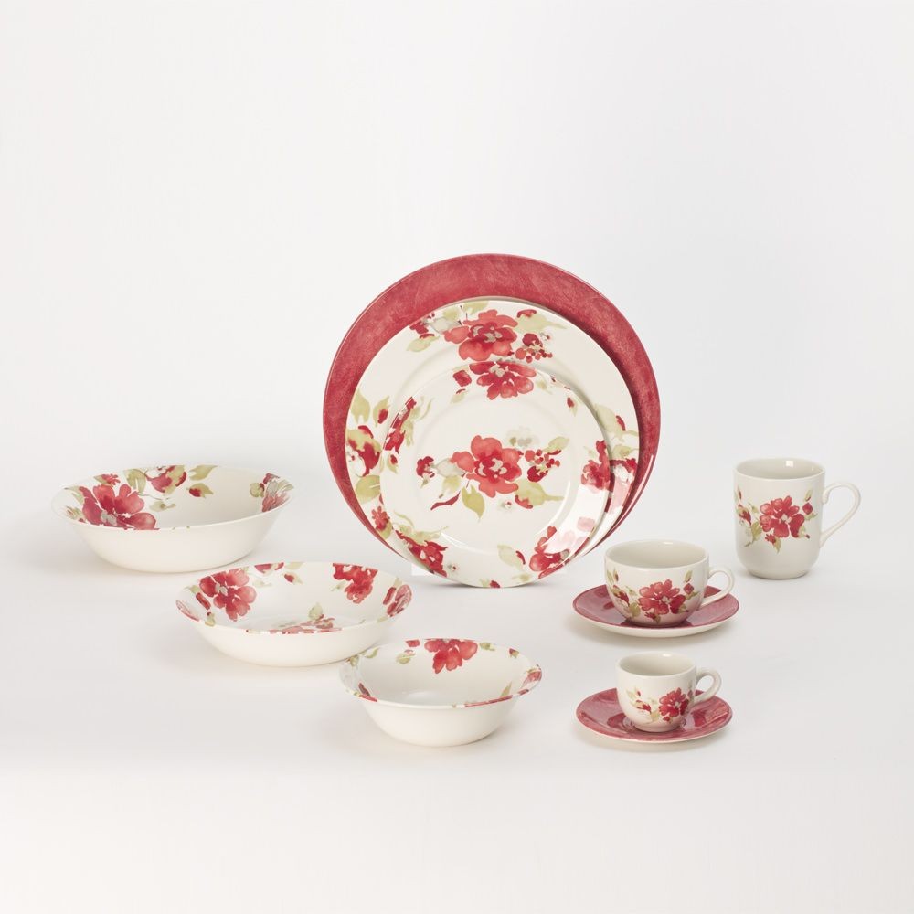 Bagatelle - mug   décor fleurs rouges en faience (par2)