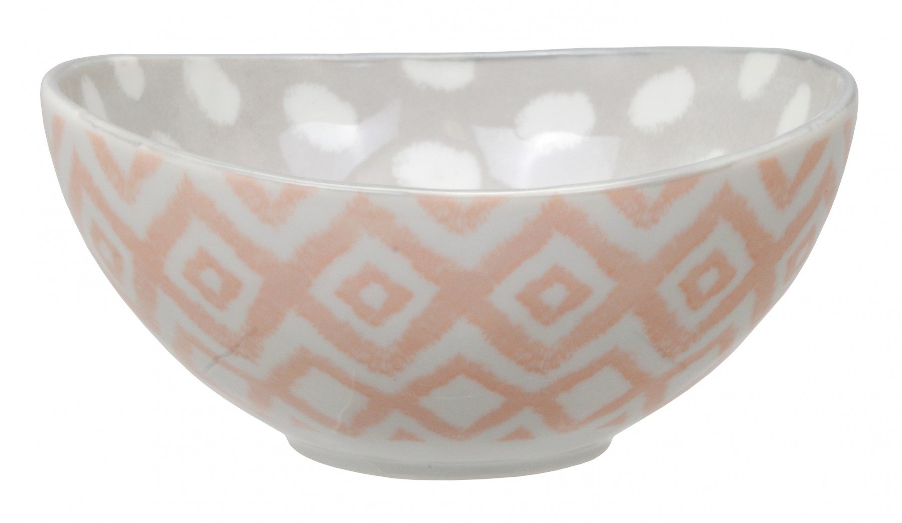 Kasuri - bol rose et gris 13x6cm en porcelaine (par2)