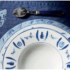 Calli - Coupelle  bleue et blanche pinceaux ( par 2) 