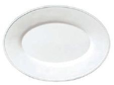 Constance  -  plat  ovale  blanc 35cm en faience 