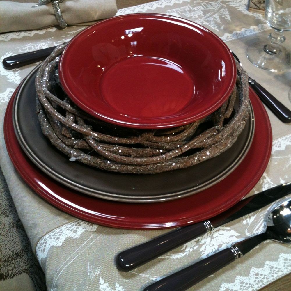 Montagne - double set de table  et 2 serviette assorties