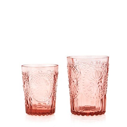 Fleur de Lys - Verre à eau rose (par 2)