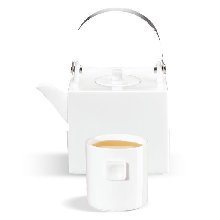 Géométrie  -  tasse à  thé  blanche  en  porcelaine (par6) 
