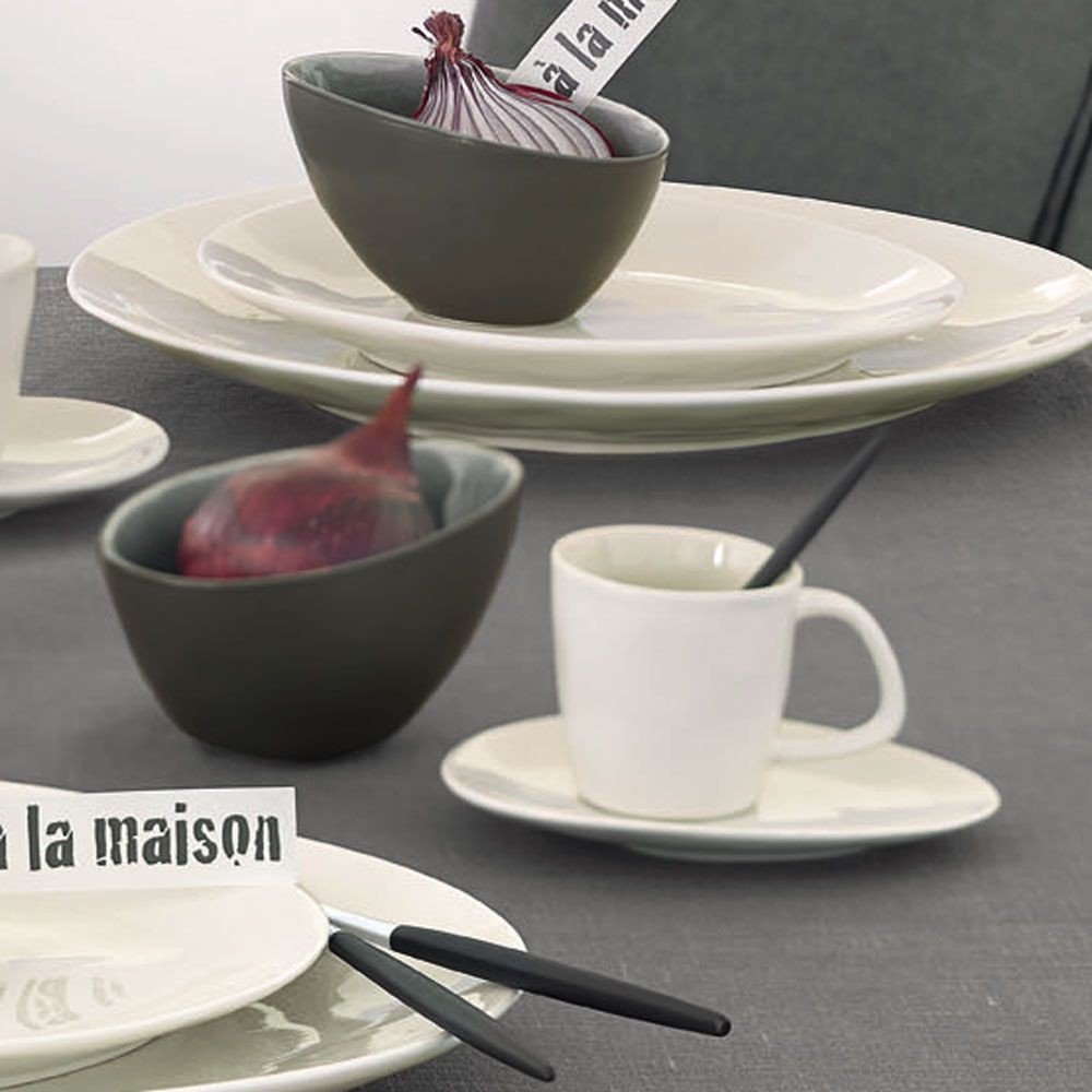 A  la maison - Plat champagne en ceramique Bi matiere mat et brillant  