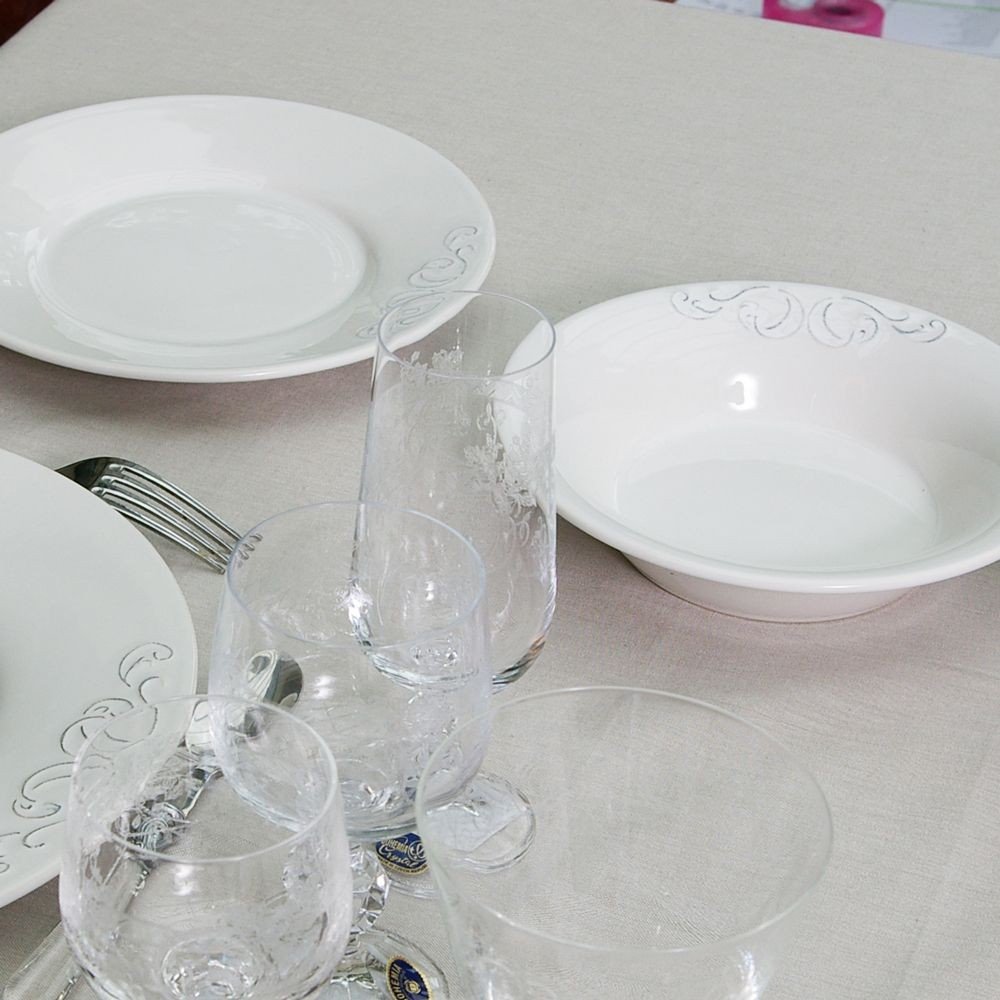 Marion - Assiette - Calotte blanche en faîence (par6)                              