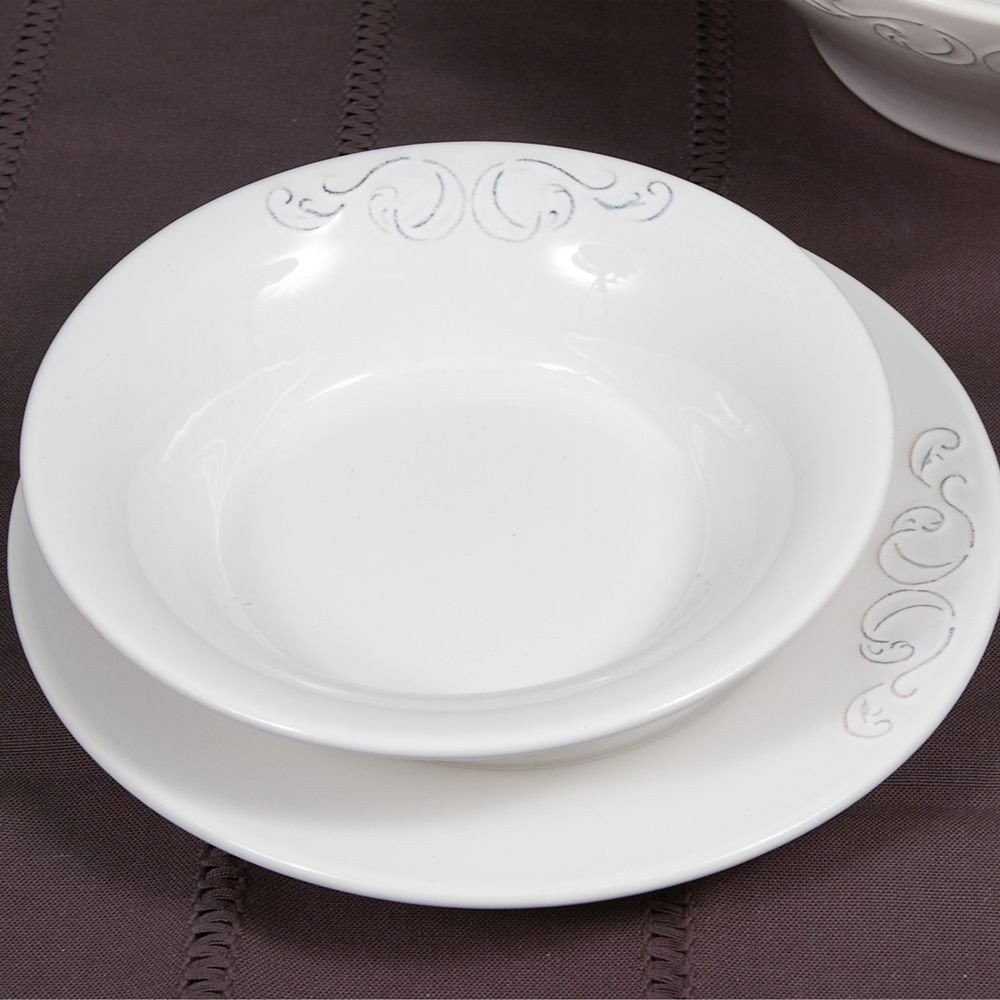 Marion - Assiette - Calotte blanche en faîence (par6)                              