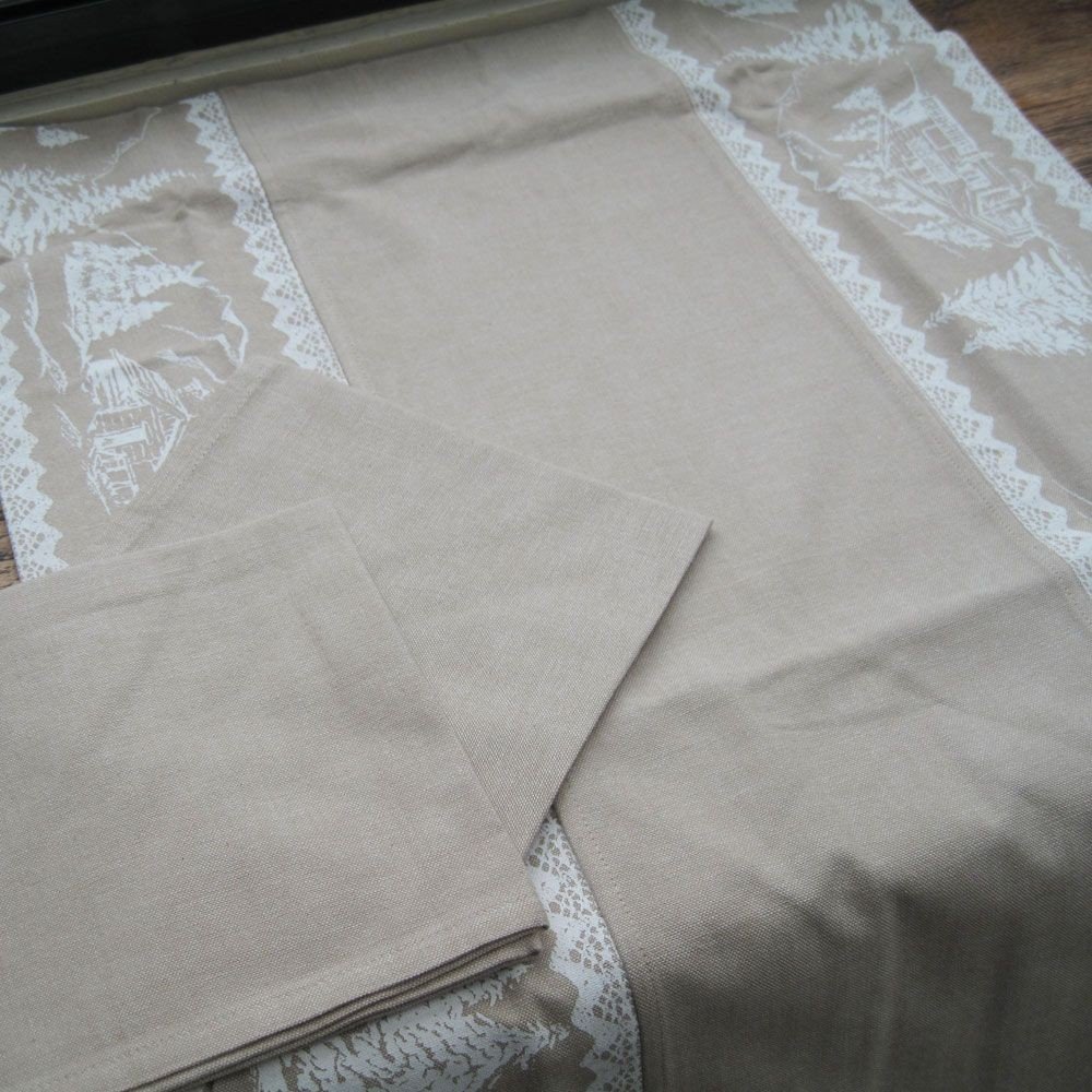 Montagne - double set de table  et 2 serviette assorties