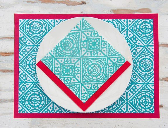 Old tiles-Serviette papier 20cm bleu turquoise et blanche (par20)
