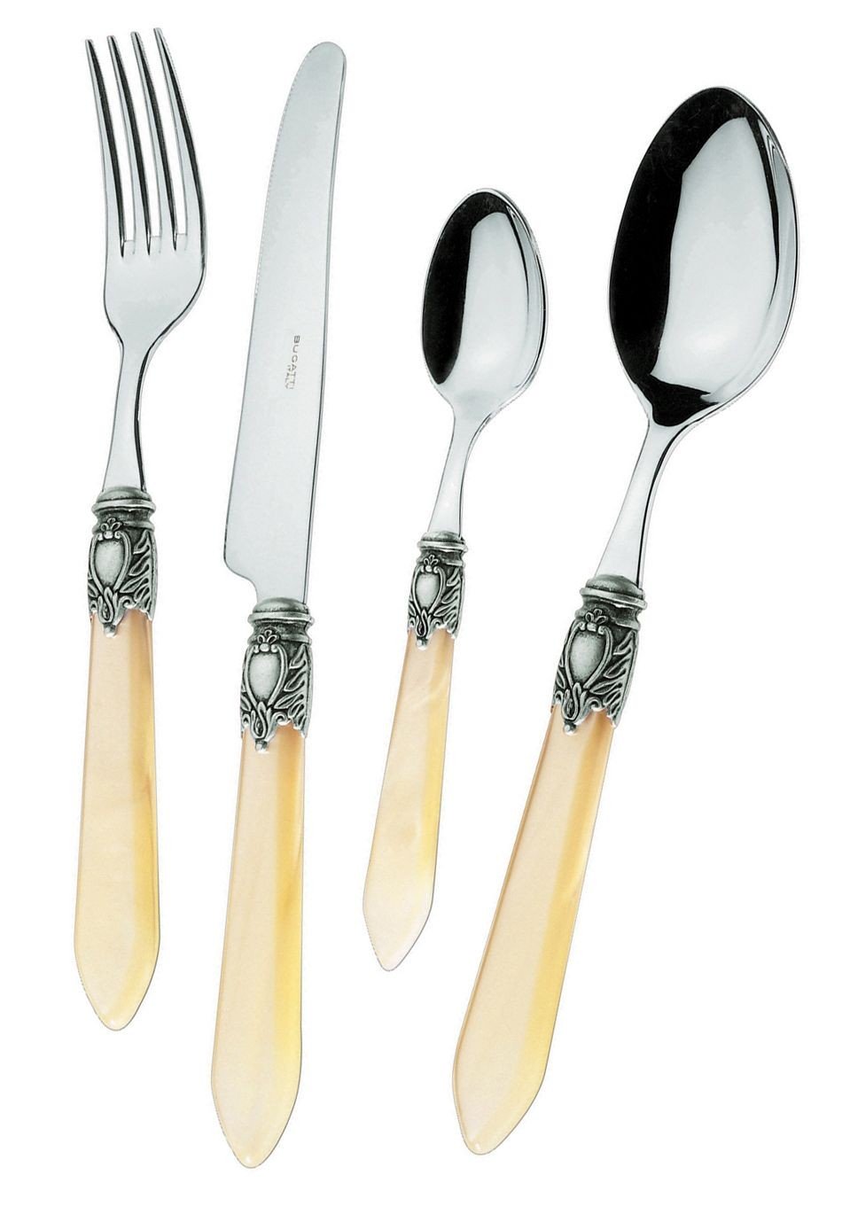 Oxford -Fourchette à rôti nacré ivoire  bague argent antique 