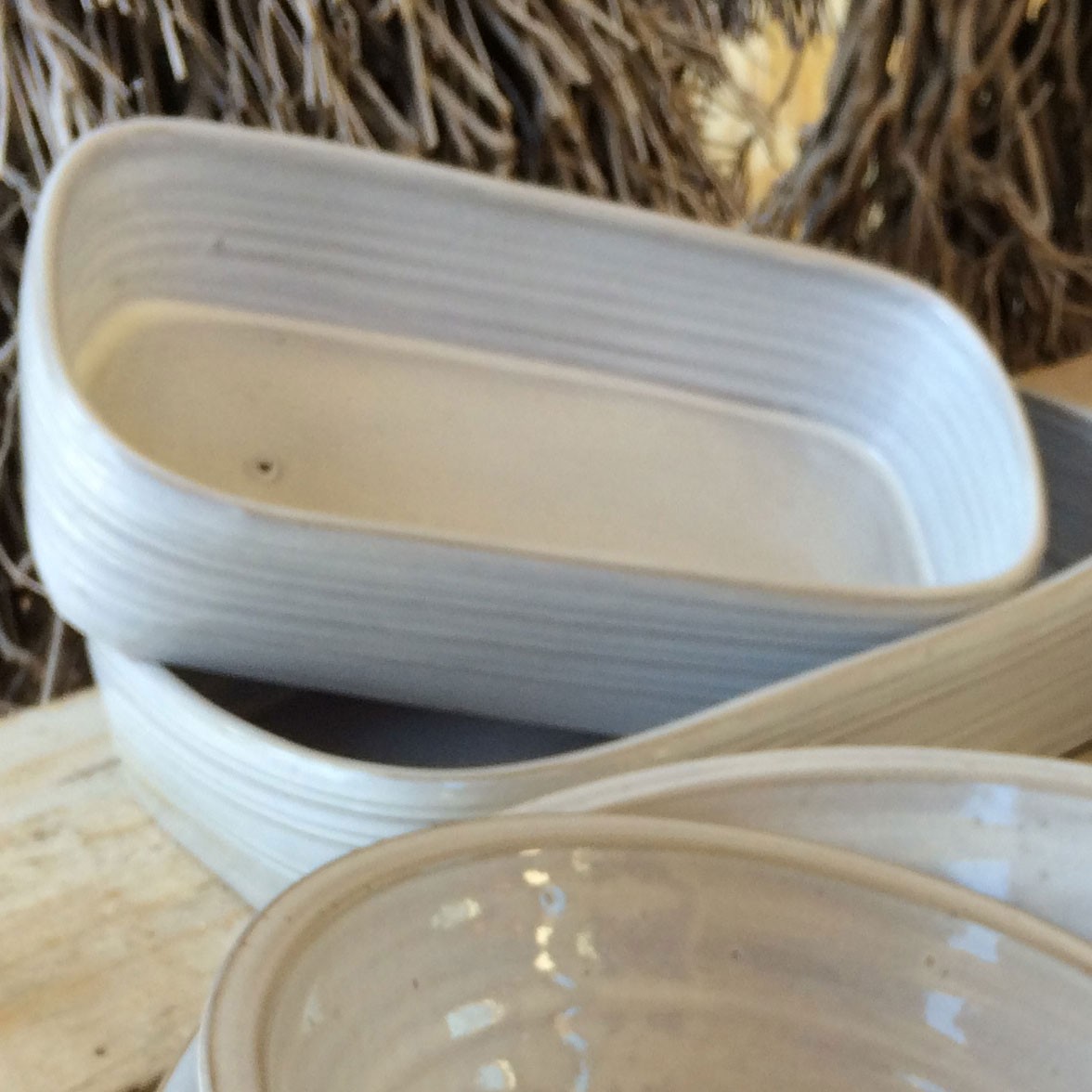 santon - Plat à four  gris en ceramique gris 27,5x17cm