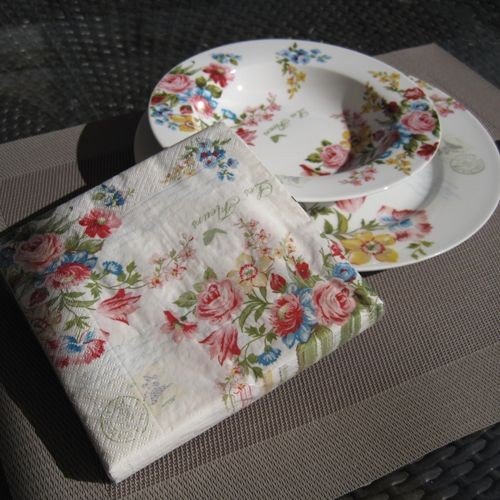 Fleurs - Set de 20 serviettes en papier 
