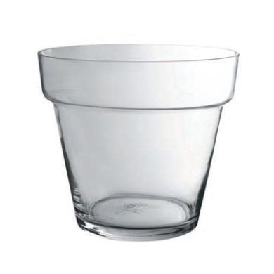 Vase - Vase conique sur pied  en verre transparent petit modele