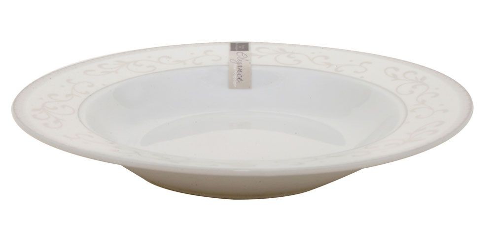 Elegance – Assiette creuse en porcelaine decorée  ( par 6)