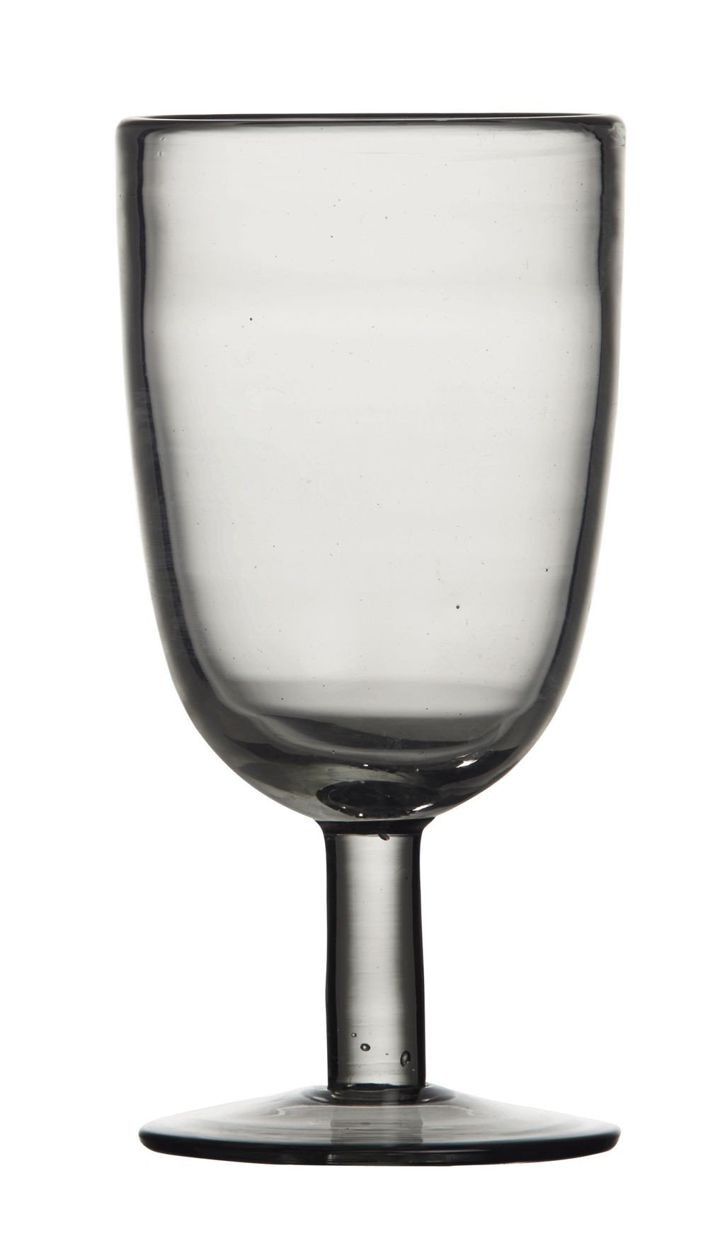 Moustier- verre  à pied  noir transparent fait main (par6)