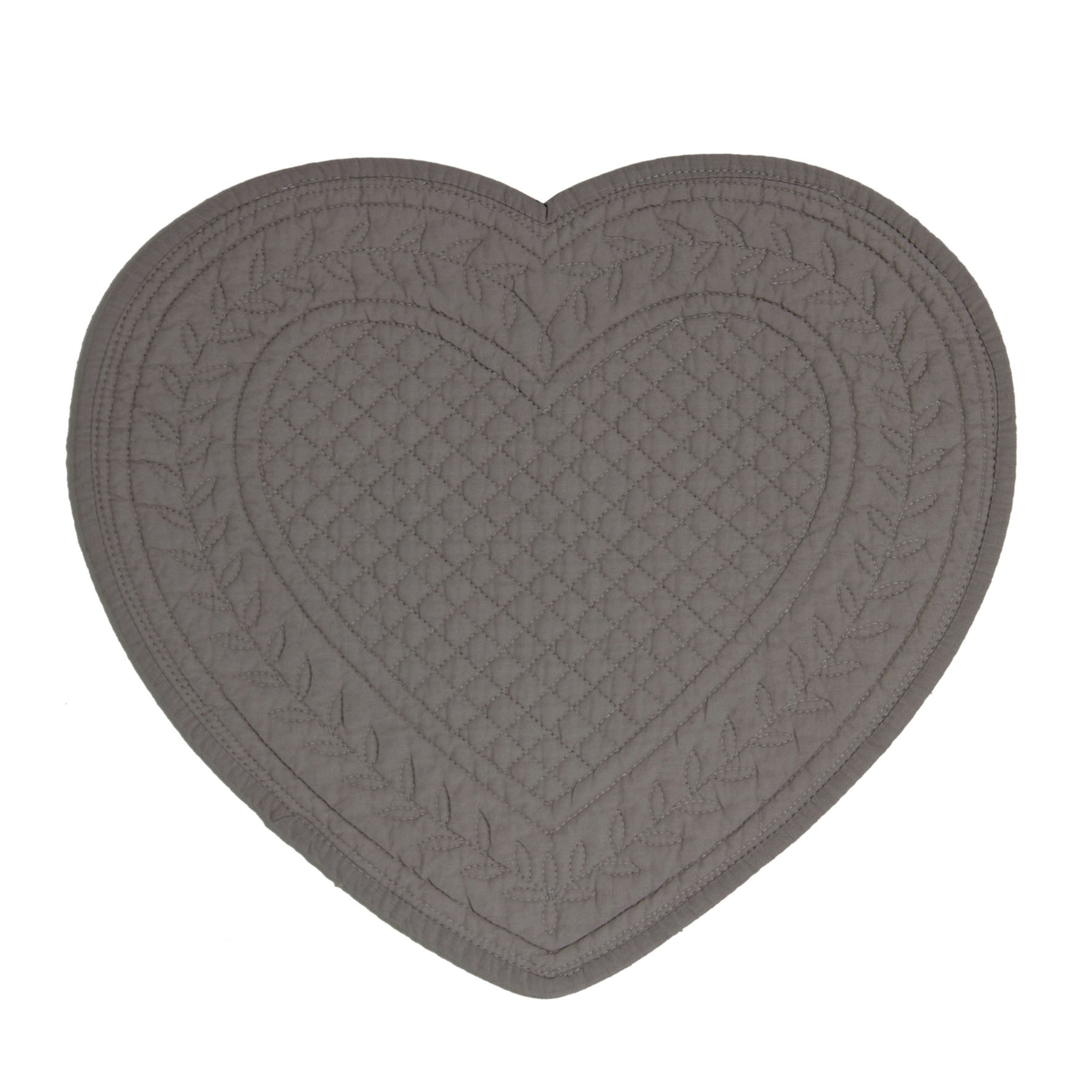 Cœur - Set de table boutis cœur gris ( par 2)