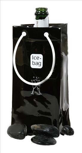 Ice bag - Seau à  bouteille  noir-blanc  en pvc