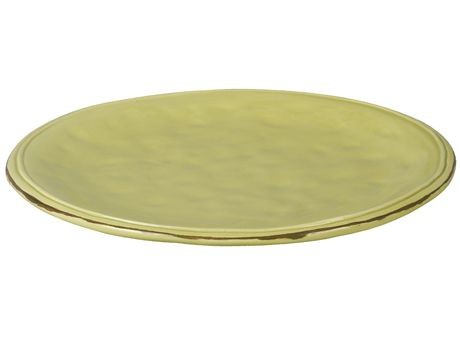 Cotta -Assiette plate vert anis en faience 25,2cm (par2)