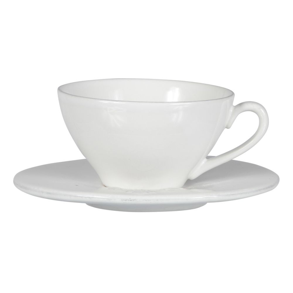 Capucine - Tasse dejeuner en faience blanche ( par 2)