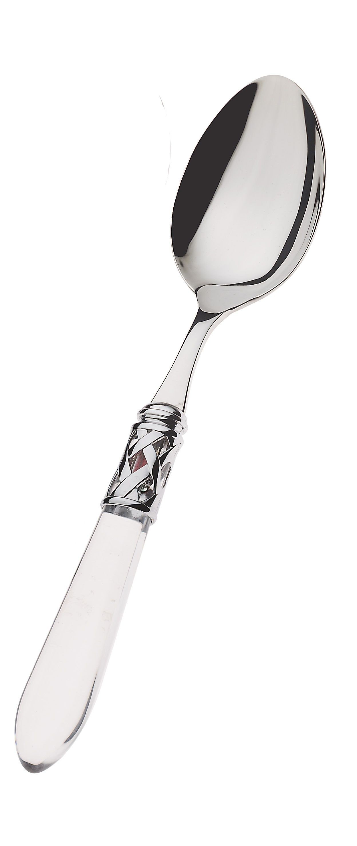 Aladin - Cuillère manche transparent bague chromée(par6)