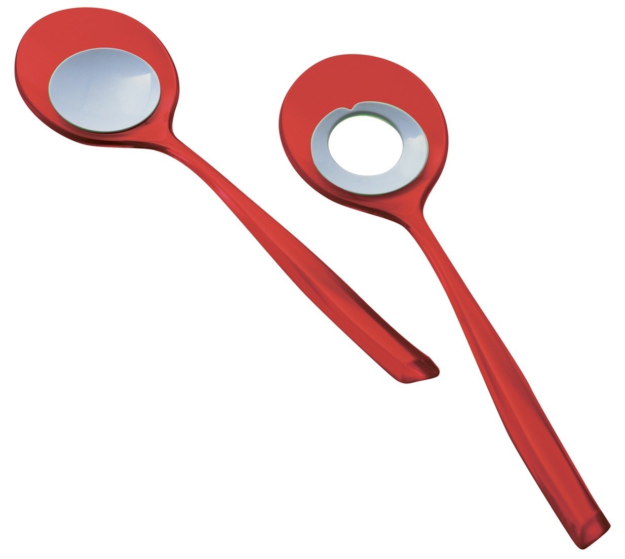 Glamour - Couverts à salade manche rouge