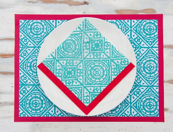 Old tiles-Serviette papier 20cm bleu turquoise et blanche (par20)