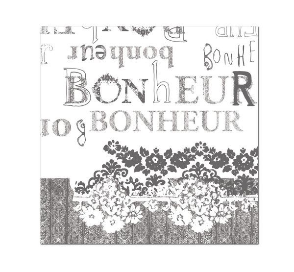 Bonheur - Serviettes papier (Paquet de 20) 16X16cm