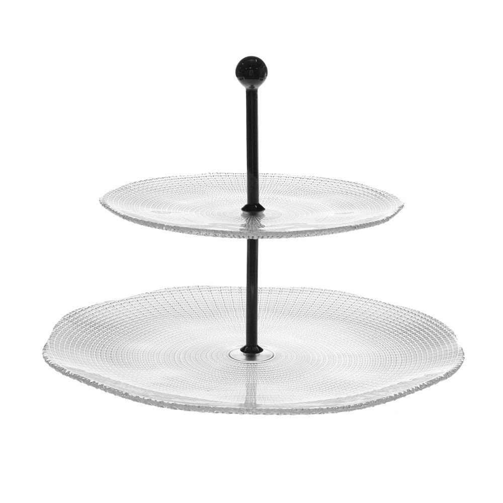 Mosaique  -  serviteur en verre 2 niveaux 31cm