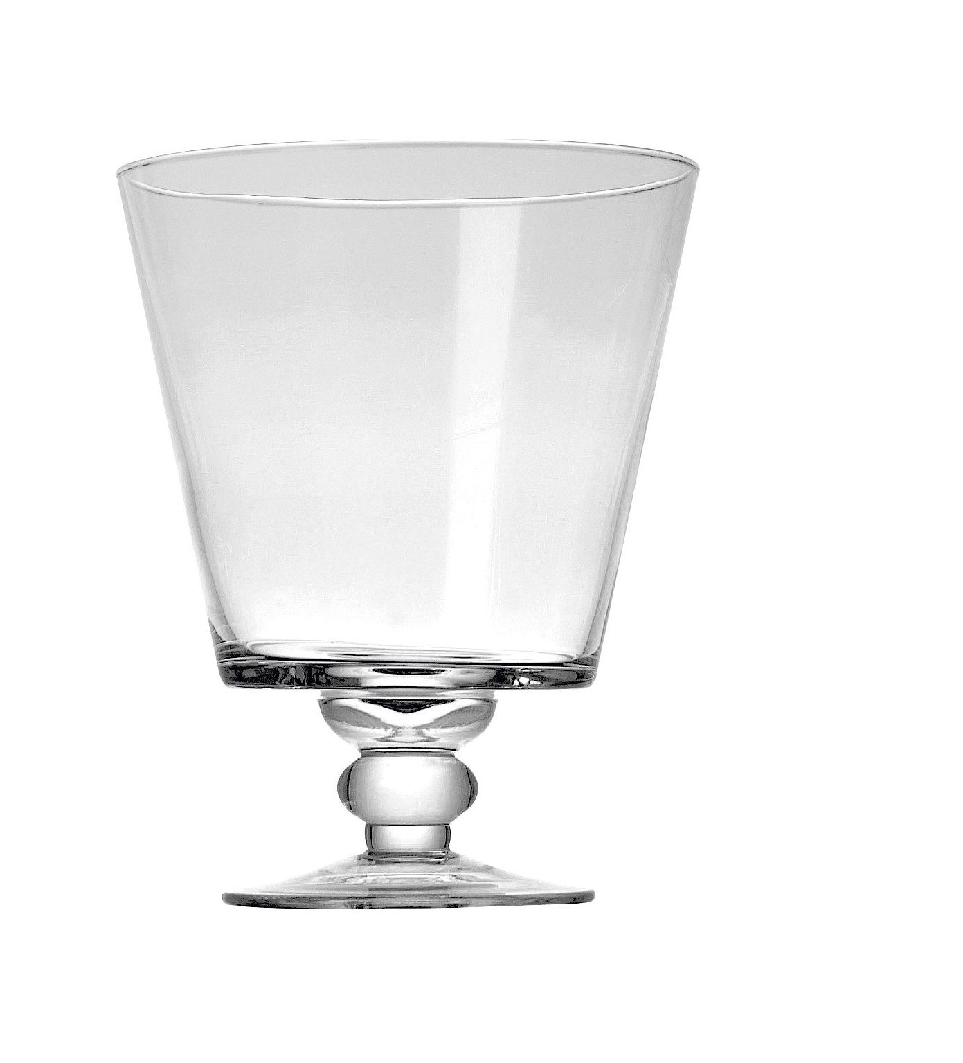 Vase - Vase conique sur pied  en verre transparent petit modele