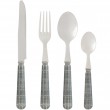 Prince - menagère 16 pieces decor simili gris inox