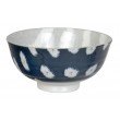 Kasuri - Bol de riz bleu foncé et rayures grises 11,2x5,5cm en porcelaine (par2)