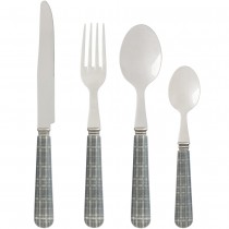 Prince - menagère 16 pieces decor simili gris inox