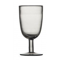 Moustier- verre  à pied  noir transparent fait main (par6)