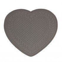 Cœur - Set de table boutis cœur gris ( par 2)