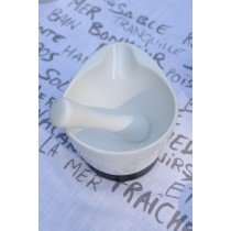 Herbs spice - Mortier en Grès blanc avec son socle en silicone