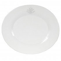 Capucine - Assiette à dessert ovale en faience blanche ( par 2)