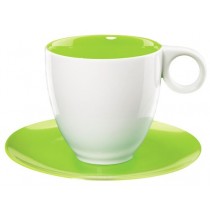 Colorit  -  tasse  café  blanc/kiwi  en  porcelaine  (par6) 