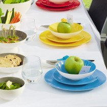 Colors it - Assiette à dessert  turquoise 20 cm en porcelaine ( par2)