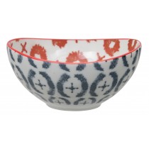 Kasuri - bol bleu et rouge  13x6cm en porcelaine (par2)