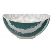 Kasuri - bol   bleu petrol et beige   10,5x5,5m en porcelaine (par2)