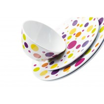 Dotty - Set de table reversible décor pois multicolors et uni 45x30cm (par6)