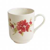 Bagatelle - mug   décor fleurs rouges en faience (par2)